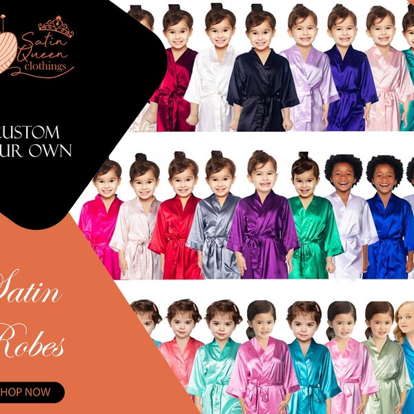 Kids Robe Personalized Robes Customized Robes Custom Robes Custom Bridal Robe Kimono Robes Birthday Robes Set Of Satin Robe