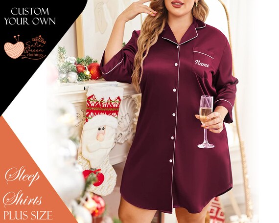 Plus Size Pajama Set Personalized 6XL Sleep Shirts Customized