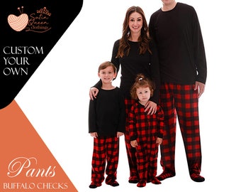 Custom Pajama Pant Plaid Pajama Flannel Pajama Bridal Pajama Buffalo Plaid Flannel Pajama Set Bridesmaid Pajamas Holiday Pajamas Pant