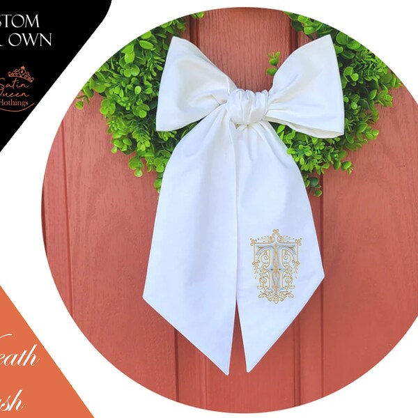 Wreath Sash, Wreath Sash, Door Hanger, Blanks for Embroidery, Home Decor,Easter, Embroidered Wreath Sash Customized Wreath Sash Satin Wreath