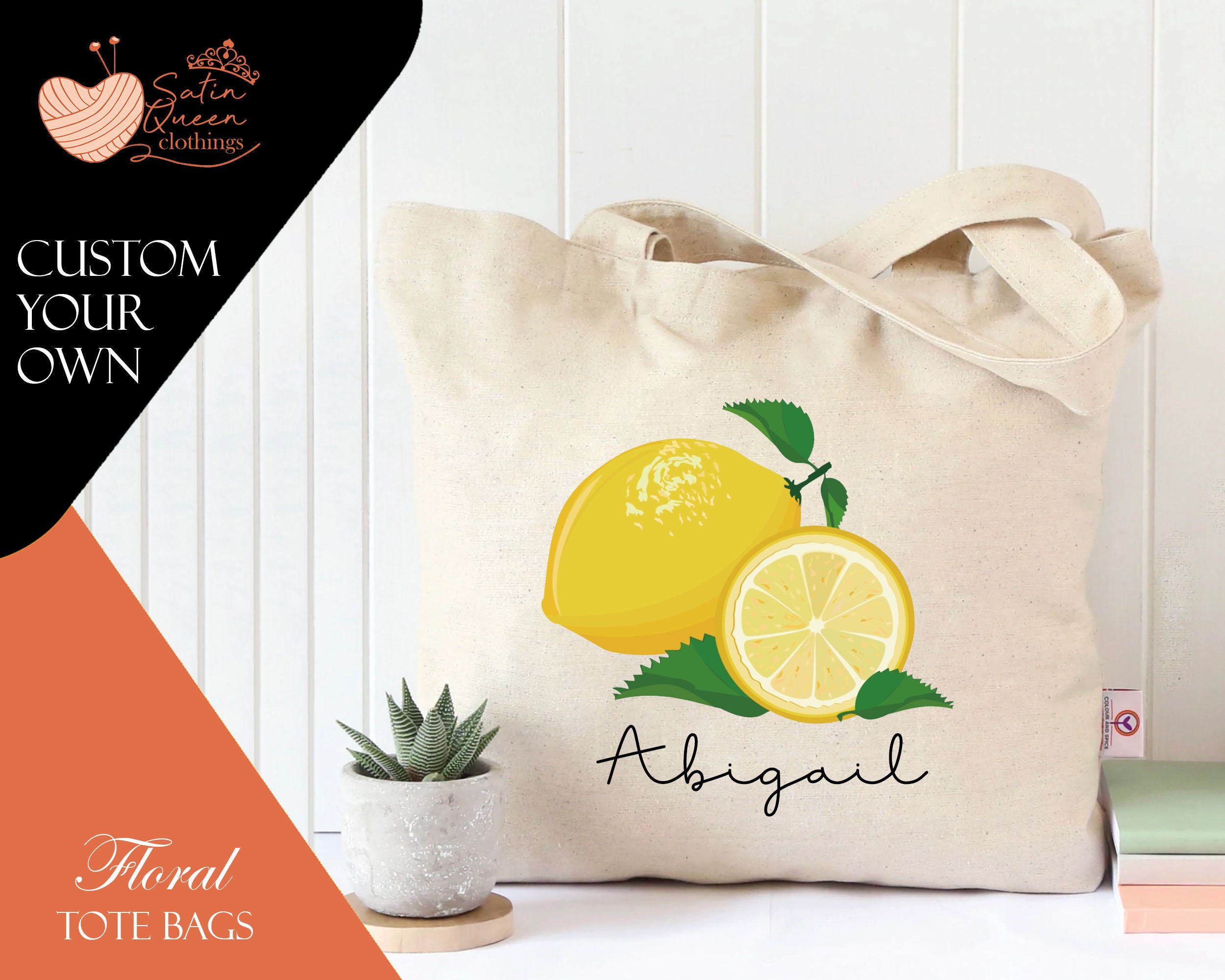 Customized Lemon Theme Bag Personalized Crossbody Bag Bridal Tote Bag  Bridesmaid Tote Bag Initial Bachelorette Party Bag Bridesmaid Gift 