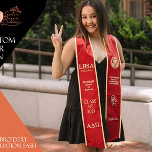 Personalized Graduation Stole | Custom Graduation Sash |Embroidery Sash | Custom Sash | grad gift | Class of 2023