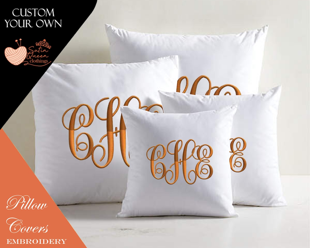 Custom Embroidered Pillow, Personalized Pillow Cover, Gift for Her