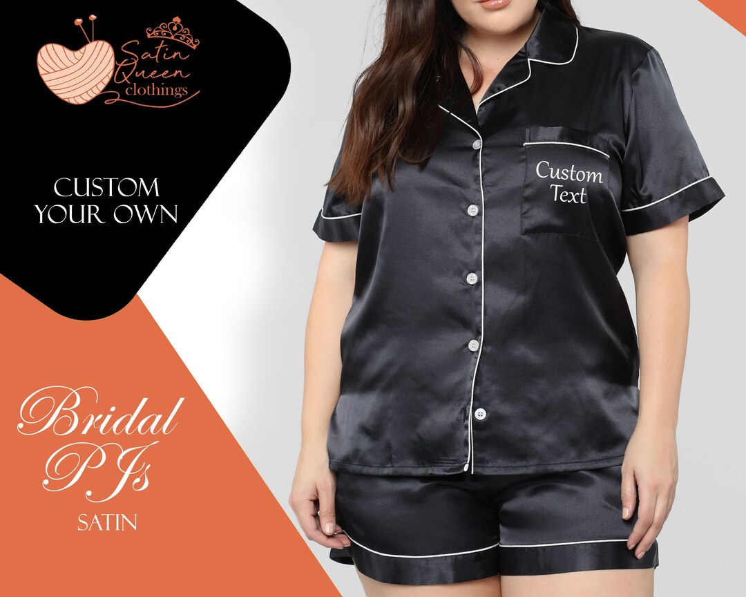Personalized Plus Size Pajamas Set Bridesmaid Pyjamas Customized ...