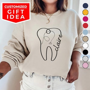 Dental sweatshirt, Custom name RDH sweatshirt, rda sweatshirt, Personalized pullover sweatshirt jacket, rdh gifts, rdh essential