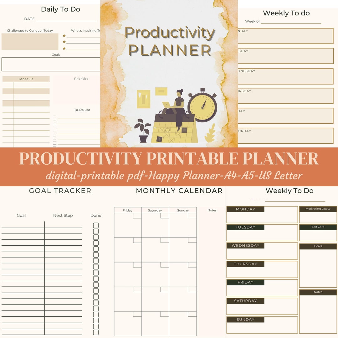 Productivity Printable Planner, Daily Productivity , Project Planner ...