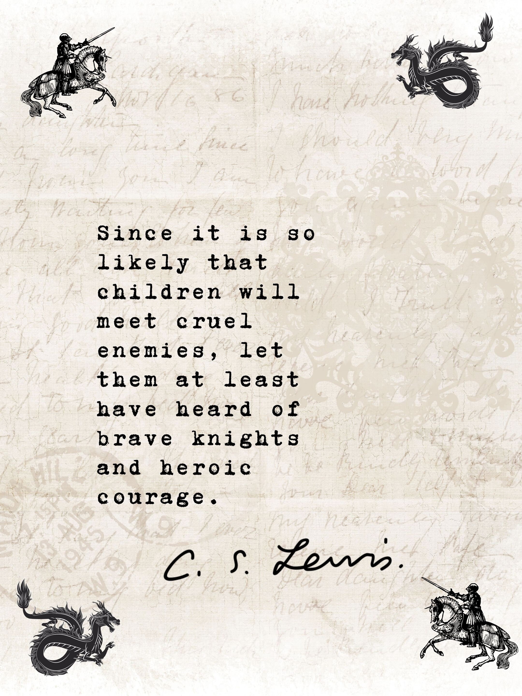 CS Lewis Courage Quote Digital Image Typewritten - Etsy