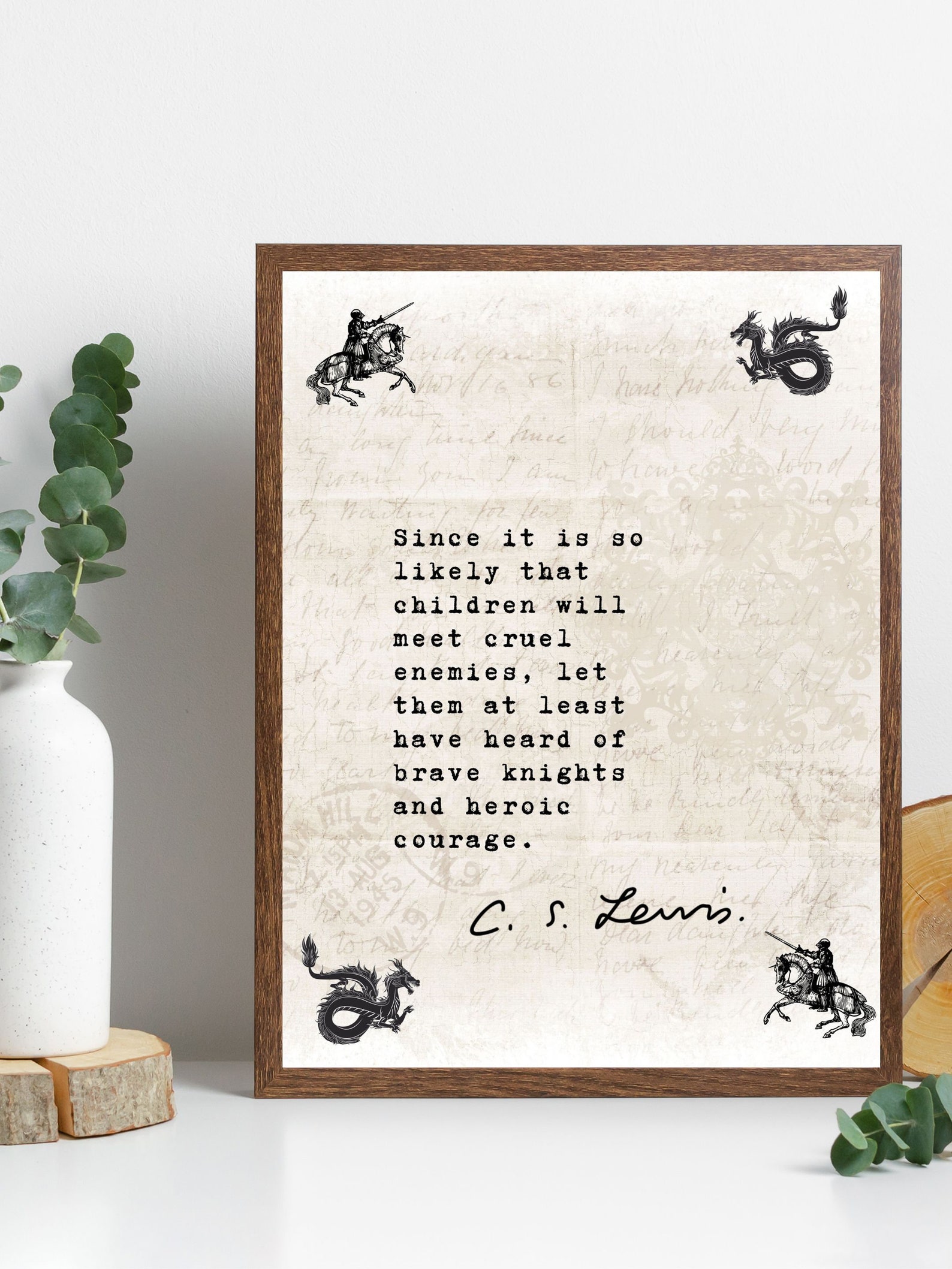 CS Lewis Courage Quote Digital Image Typewritten - Etsy