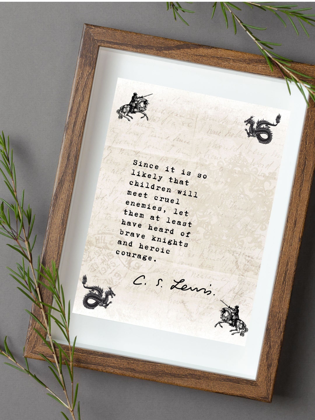 CS Lewis Courage Quote Digital Image Typewritten - Etsy
