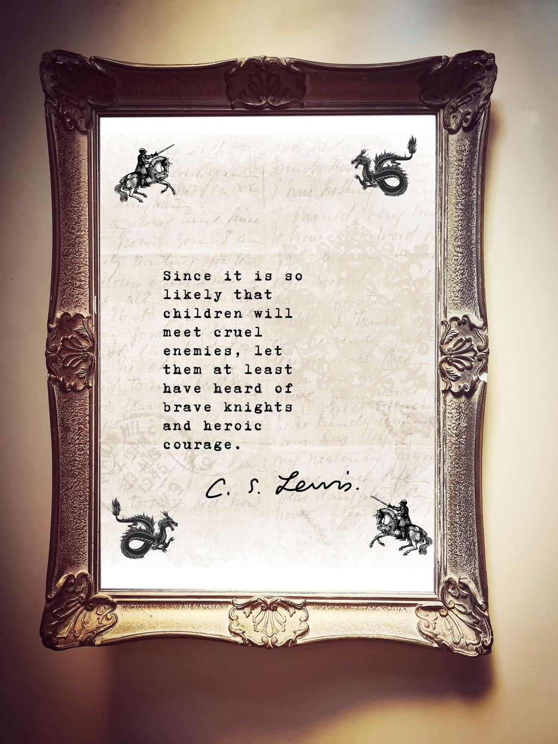 CS Lewis Courage Quote Digital Image Typewritten - Etsy
