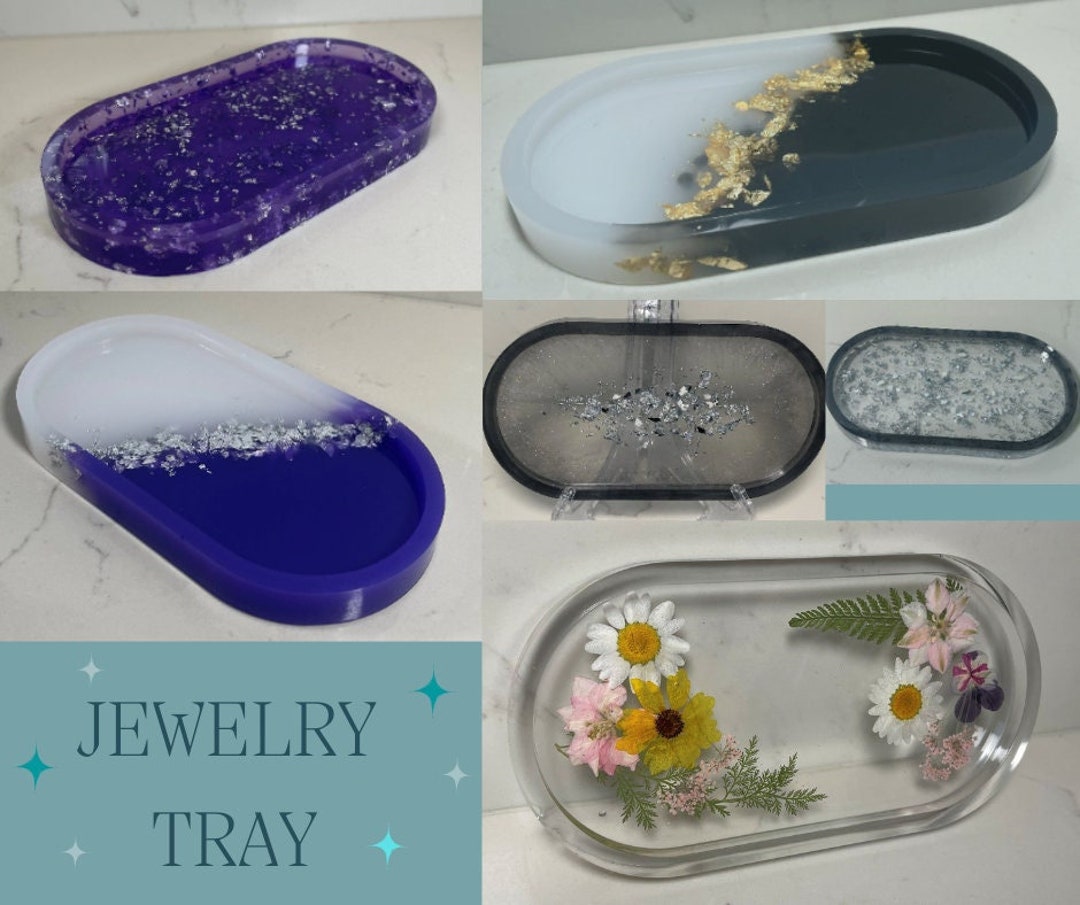 Resin Jewelry Tray / Resin Trinket Tray / Decorative Tray Etsy