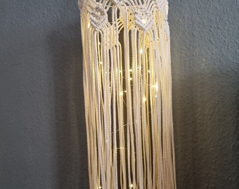 Makramee Hängelampe Lampenschirm Windlicht Boho-Style  LED Lichterketten Weihnachtsdeko