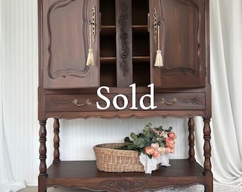Vintage Hutch | Vintage Cabinet | Hand Carved