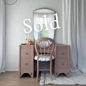 grey and pink dressing table Chair Curated by Creator