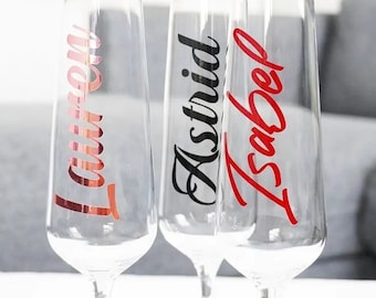 Personalized Stickers for Glasses,Champagne Flutes,Mugs,Bottles,Gift Boxes,Laptops,Phones,Walls and More.Perfect for Events and Gifts