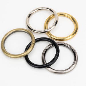 Steel Welded Metal O Rings - Nickel, Brass, Black, Gold - 3/4" to 2.5" (10 Pack)