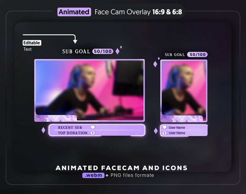 Recent Sub Purple and Green Dream Forest Charming Animated Face-cam Overlay and ...