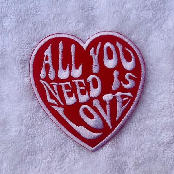 All You Need Is Love Heart Embroidered Iron-On Patch