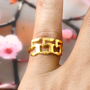 Angel Number Ring, Gold Lucky Number Ring, Angel Numbers, 111, 222, 333, 444, 555, 666, 777, 888, 999, Minimalist Handmade Women Jewelry