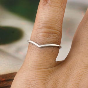 V gold ring, Dainty gold ring, Minimalist V silver ring, Stacking gold ring, Thin gold ring, V band ring, Simple stacking ring, Silver ring
