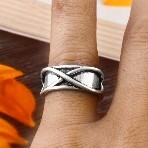 Silver Plated Cosplay Ring, Boho Hippie Style - Etsy