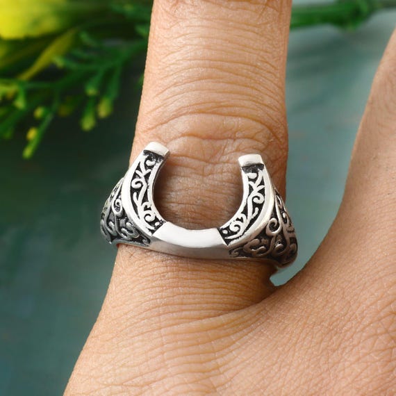 Horse Shoe Ring Silver Lucky Horseshoe Good Luck Talisman - Etsy