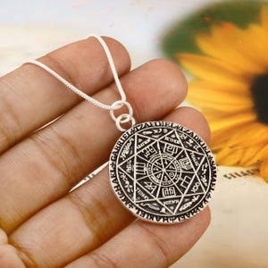 The Seal Of Seven Archangels Necklace, Sterling Silver Gold Archangel Pendant, Protective Seals of Solomon, Sacred Geometry, Spiritual Gift