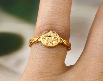 Star Ring, Silver Star Ring, Sterling Silver Plated, Statement