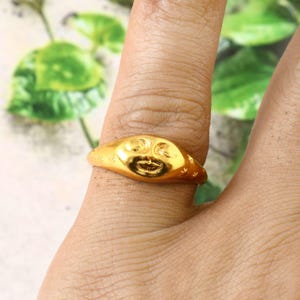 Face ring// Sterling silver// Handmade Ring//Unique punk gothic goth biker mens//ring for him her// Oxidized jewelry //Gift