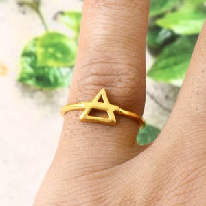 Open Triangle Ring Sterling Silver/Gold | Geometric Ring
