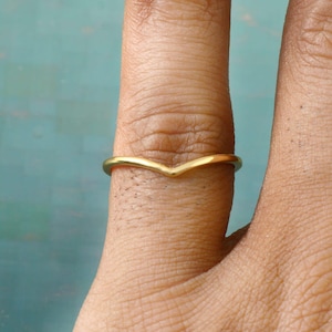 V gold ring, Dainty gold ring, Minimalist V silver ring, Stacking gold ring, Thin gold ring, V band ring, Simple stacking ring, Silver ring