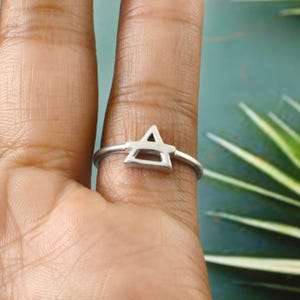 Open Triangle Ring Sterling Silver/Gold | Geometric Ring