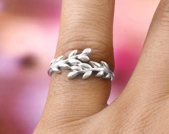 Silver Leaf Ring Olive Leaf Ring Silver Leaf Ring Handmade Silver Ring Greek Jewellry Gift For Her Mother's Day Gift leaf Jewellery
