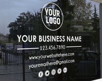 Business Window decal - Your Company Name Vinyl Decal - Storefront Business Decal - 6 Year Outdoor Rating