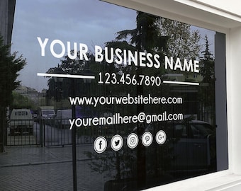 BEST SELLER - Window Door Lettering- Office door sign- Decals - 5 Year Outdoor Rating / Your Company Logo decal - Storefront Vinyl Sticker