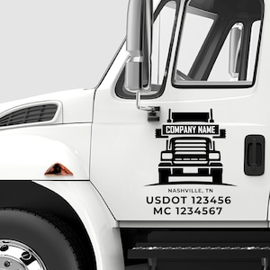 Pair of 2- US DOT truck Decal, Truck lettering, Company Name, mc number-  us dot decals for trucks- truck door decal, US dot truck decals