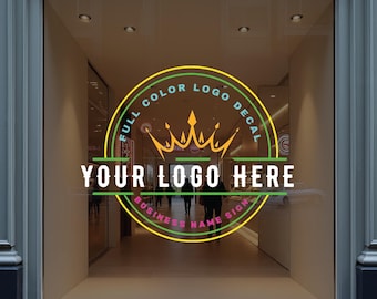 Your Company Vinyl Logo, Storefront Logo, Easy to install, Waterproof & Weatherproof