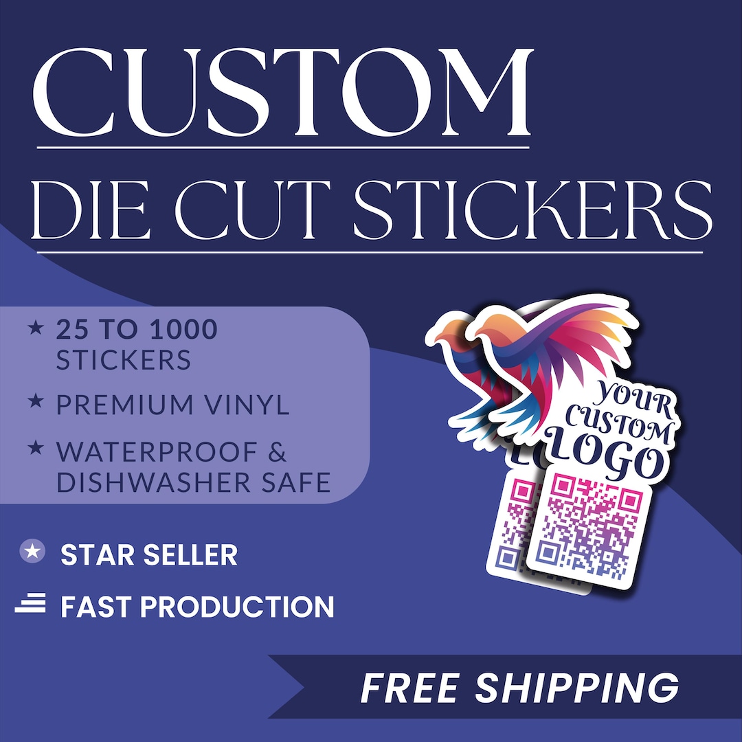 Custom Logo Stickers, QR Code With LOGO Stickers, Pack of Stickers ...