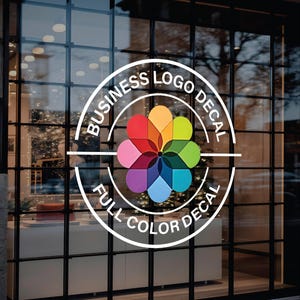 Full Color Custom Logo Window Decal, Personalized logo signs, Custom Window Decal, Business door Decal, Logo Signs, Window Decals