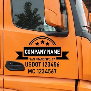 Custom truck decal - Pair of 2 - Custom Truck Decals - Weatherproof vinyl truck Stickers for Your Fleet - truck window decal