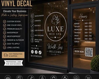 Custom Vinyl Decal | Message for Quote | Storefront Window Decal | Business Logo Vinyl | Window Sign | One Color Window Graphics