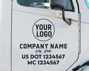Custom US DOT Truck Decal Stickers – Vinyl Lettering, 2 Pairs, Oracal Vinyl, Personalized Company Logo