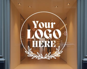 Your Business Logo on your Business Window, Custom Logo Decal, Vinyl Decals for Business, Personalized Storefront Logo, Company Logo Sticker