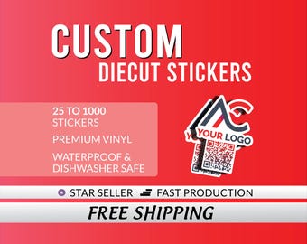Pack of Stickers with QR code, Bulk Stickers, Custom QR code Stickers, Perfect for Companies, Fast Food Stores, Water/Weatherproof