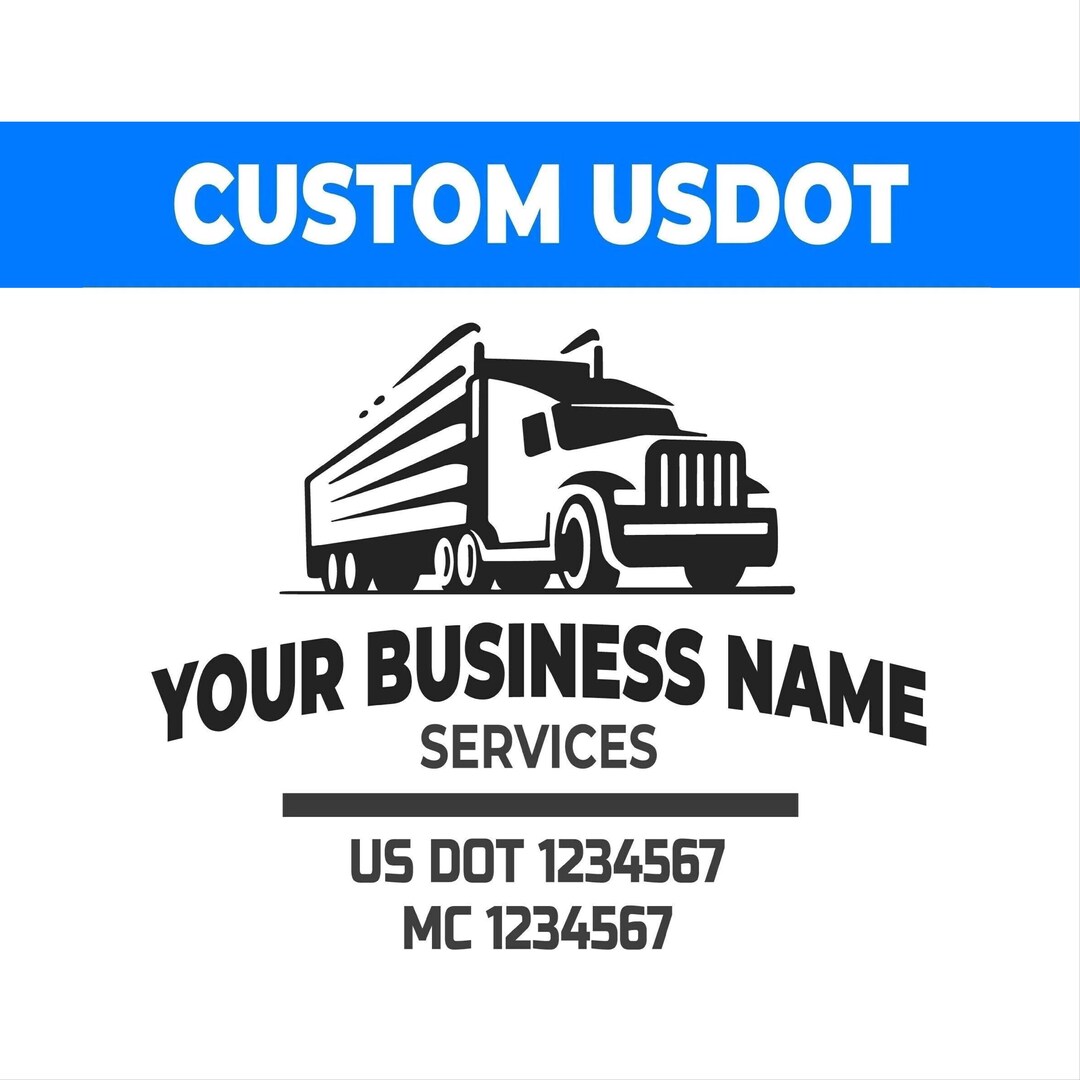 Custom USDOT Sticker, Custom Truck Decal Set - Pair of Two ...
