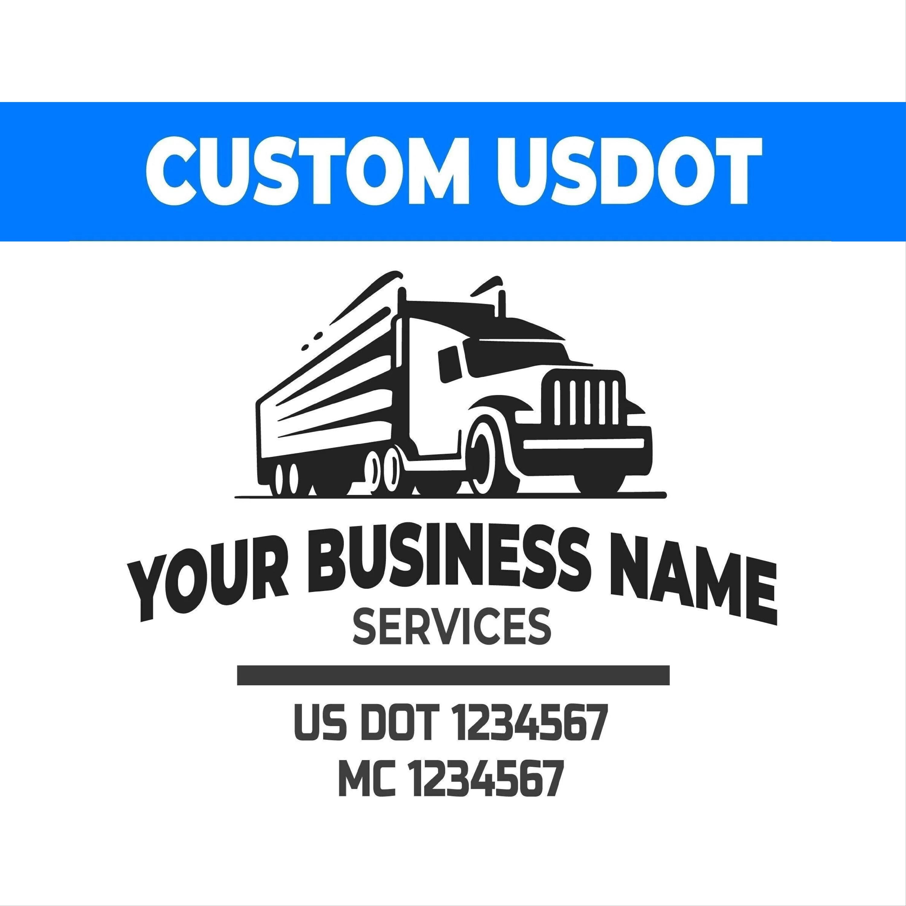 Custom USDOT Sticker, Custom Truck Decal Set - Pair of Two ...