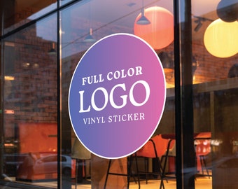 Full Color Custom Vinyl Decal - Business Logo Decal - Storefront Vinyl Sign - Window Sign - Vinyl Sticker - Waterproof Weatherproof