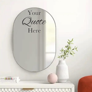 Custom Mirror Quote Decal – Personalized Vinyl Sticker for Bathroom Mirror, Motivational Mirror Decal for Home, Bedroom, or Vanity