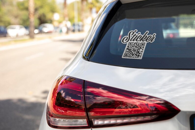 Qr Code Car Sticker Customizable QR Code & Logo Stickers - Custom Vinyl Stickers - Vinyl ...