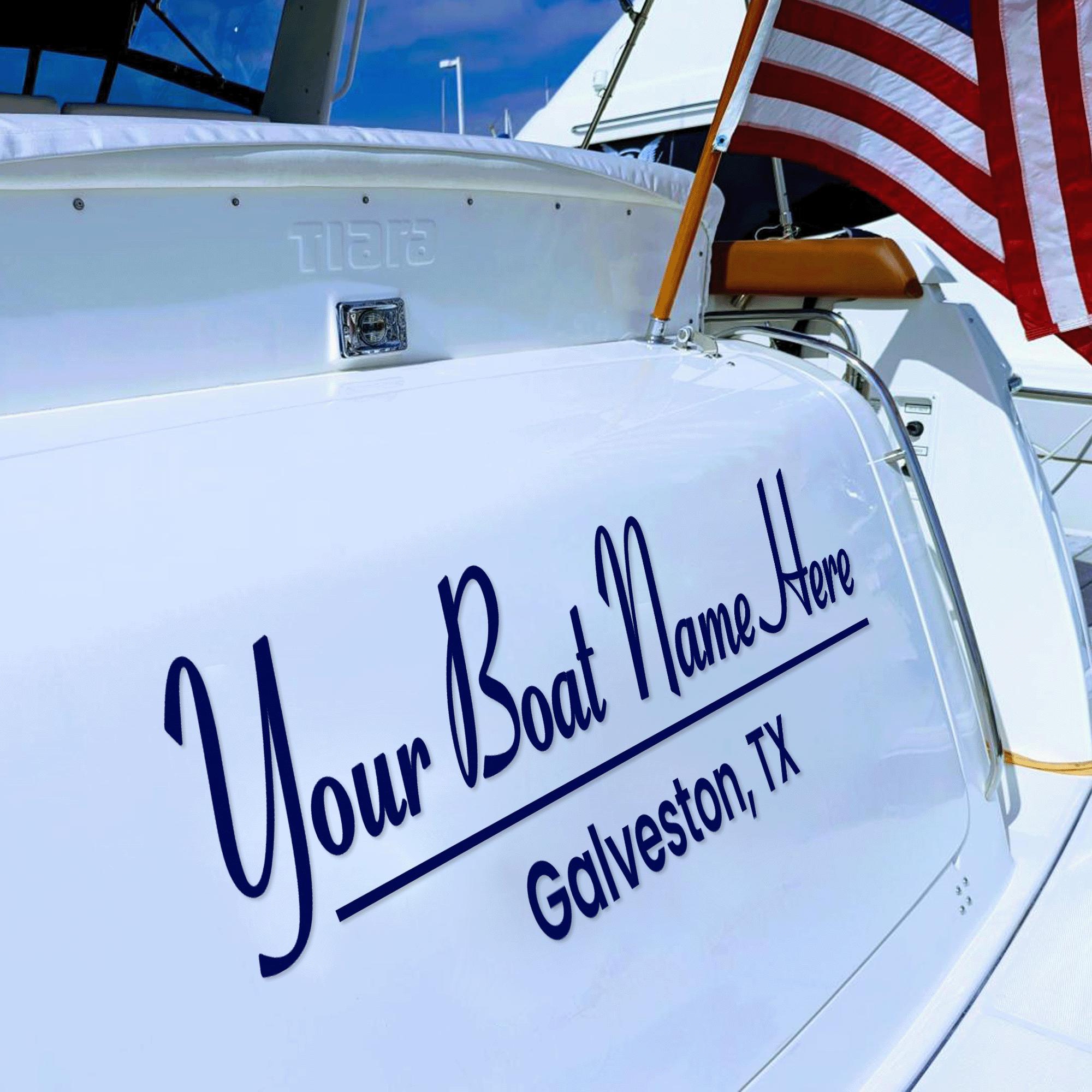 Custom Boat Name Decal – Boat Side Name Sticker – Vinyl Boat Lettering ...